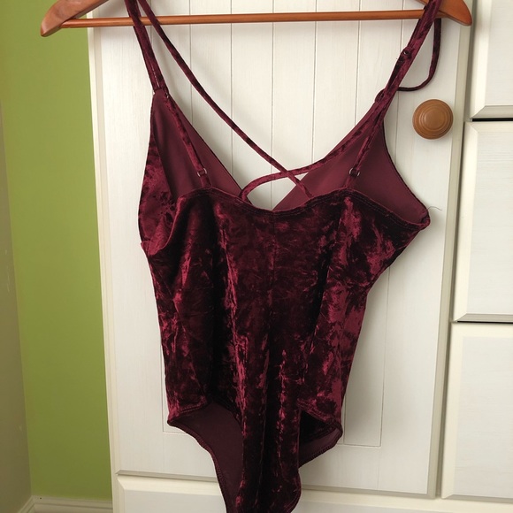 Velvet Maroon Bodysuit - Picture 2 of 3